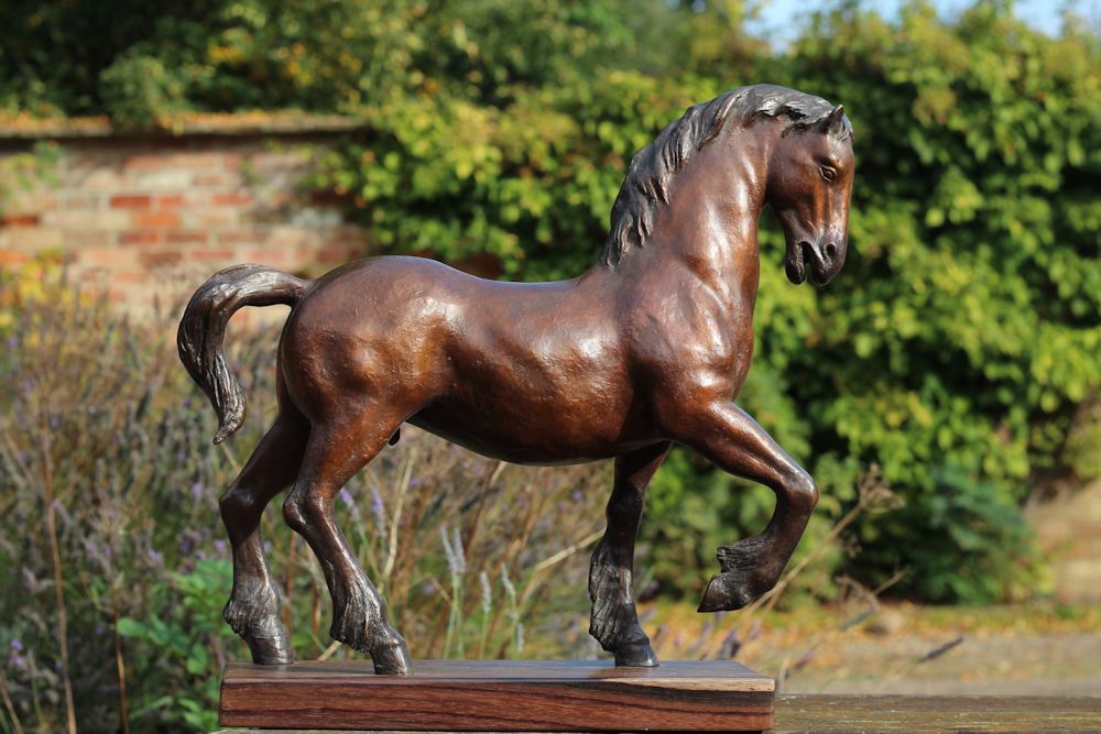 Bronze sculpture of a Clydesdale horse