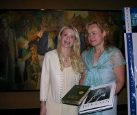 Being photographed by the press with the First lady of Honduras receiving books about philosopher L. Ron Hubbard, the philosopher whose quote I used for the sculpture