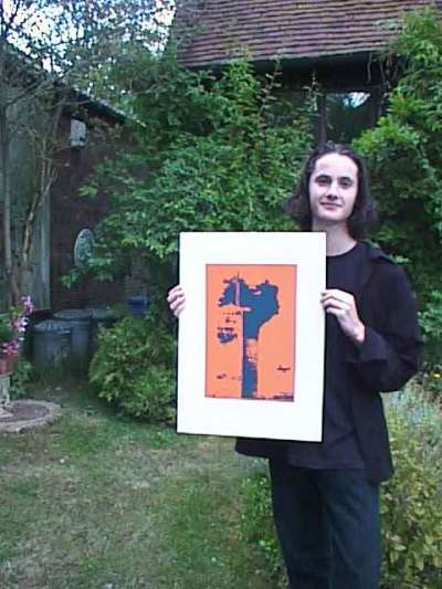 Peter Vere Simmons and one of his September 11th screenprints