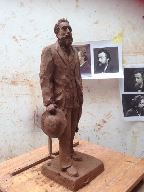 William Morris statue maquette left side