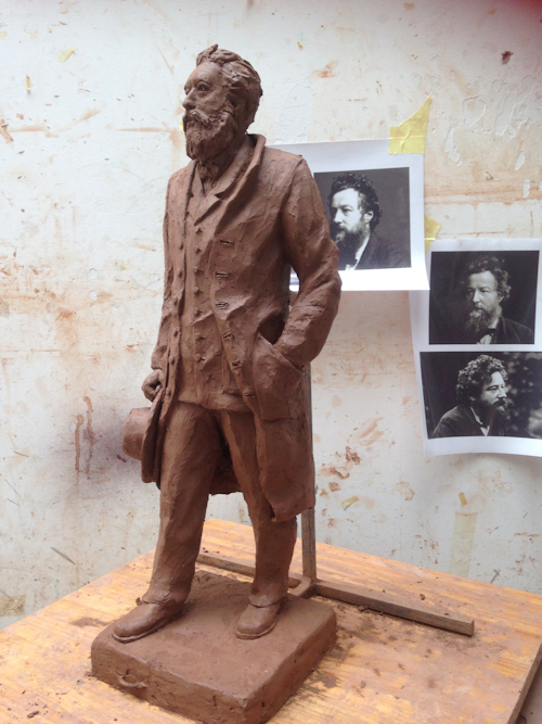 William Morris statue maquette right side