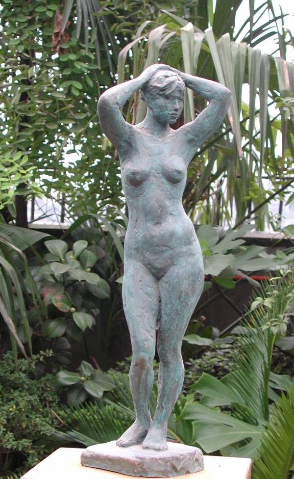 Nude Woman standing sculpture - front view