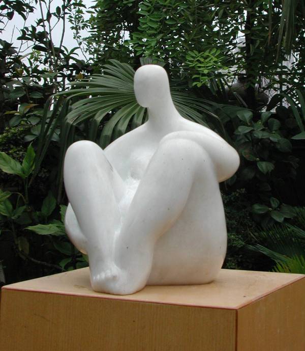 Seated Figure sculpture - mother earth type  sculpture shown here in white marble