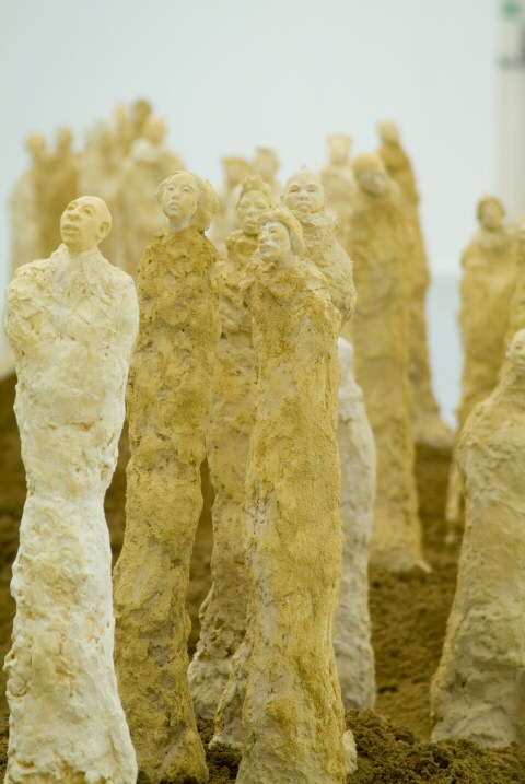 Another close-up of several Artists of the Silk Road small installation sculpture series