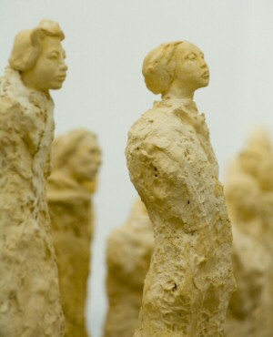 Artists of the Silk Road - installation of 100 figures on sand - click for more details